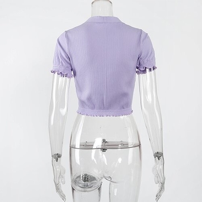 OEM Cross -border polyester new European and American  short -sleeved sexy V -neck short T -shirt