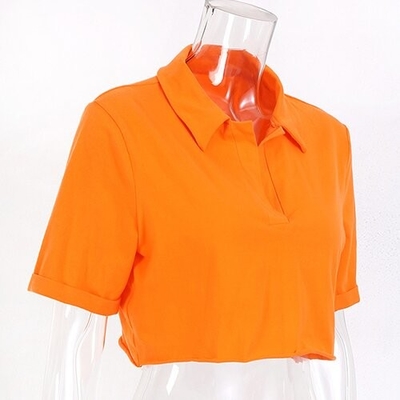 OEM European and American style  polyester v-neck women's new basic foundation looseT -shirt