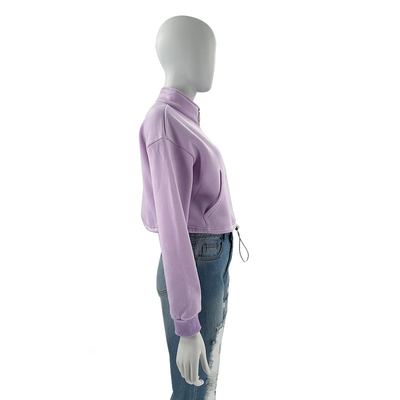50% Cotton 50% Polyester Long Sleeve Sweatshirts French Terry Zip Up Hoodie