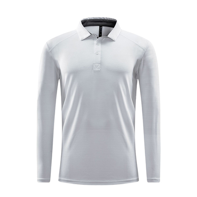 Polyester Turtleneck Logo Golf Polo Shirts Quick Dry Long Sleeve Shirts Mens